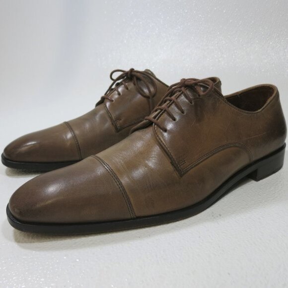 Massimo Matteo Cap Toe Leather Dress Oxfords Men's Footwear Italy Sz 10.5 M - Picture 1 of 7